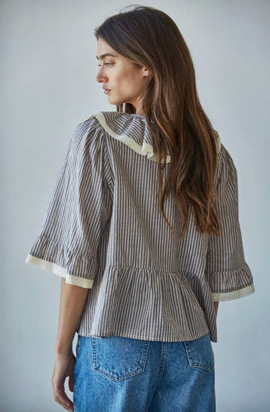 Linen Striped Top