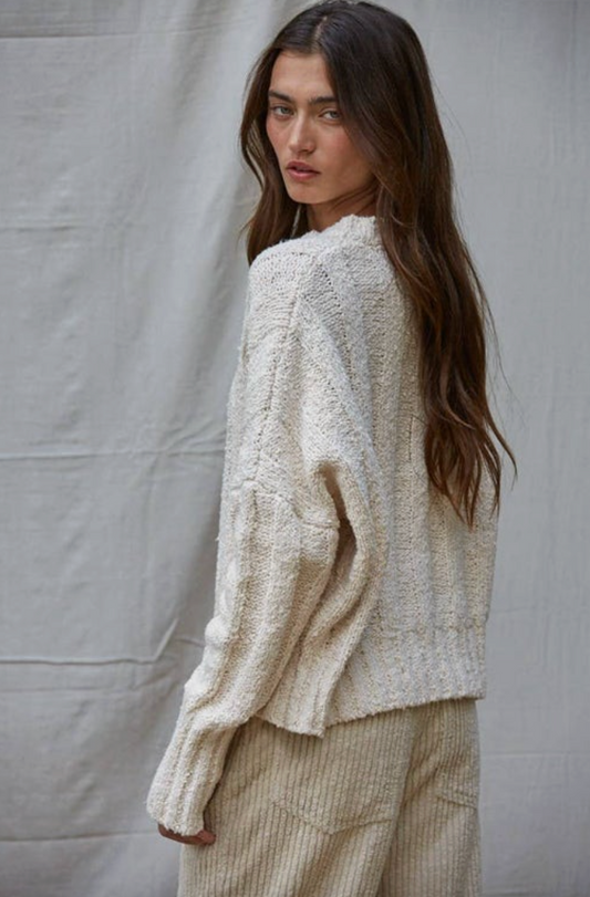 Ribbed Ivory Pullover
