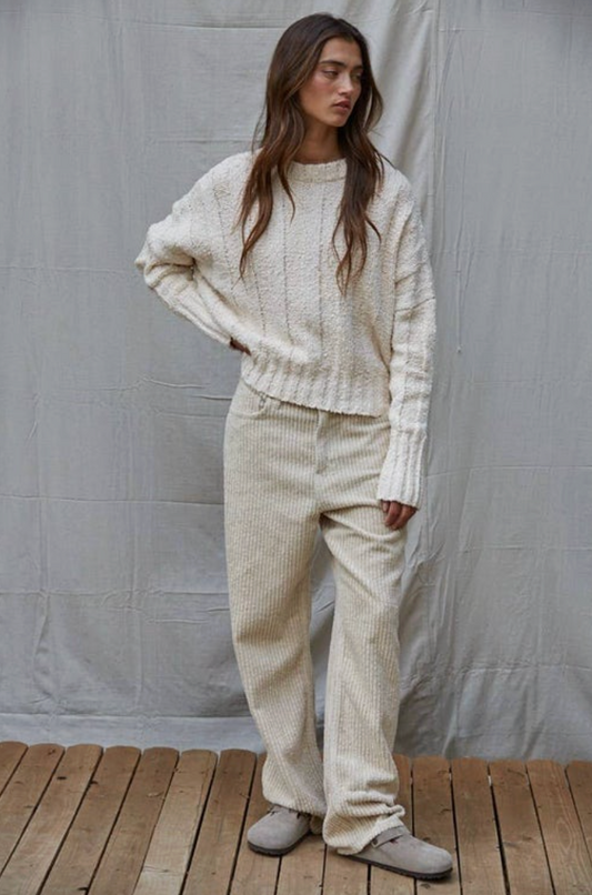 Ribbed Ivory Pullover
