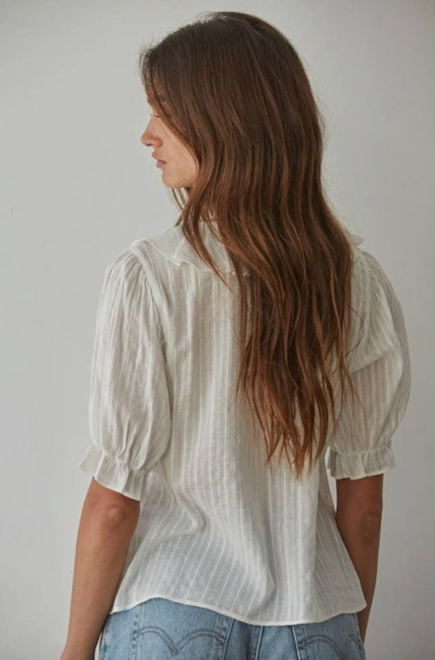 Ruffle White Blouse