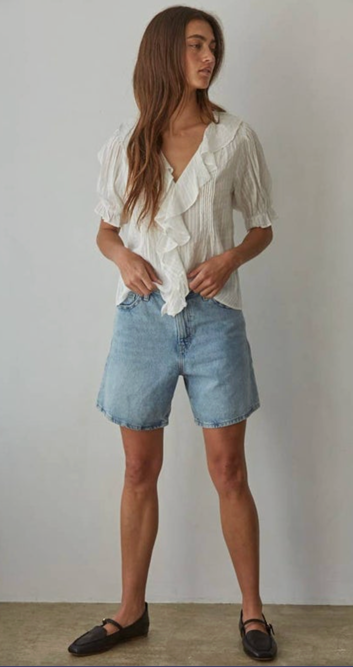 Ruffle White Blouse