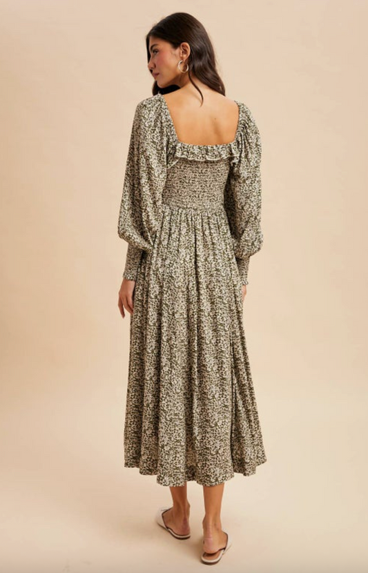 Smocked Ruffle Floral Maxi
