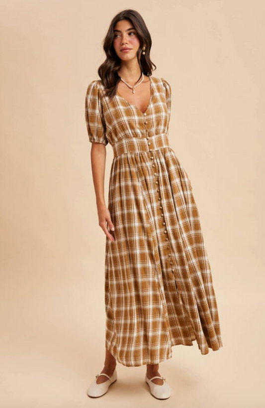 Plaid Button Down Maxi