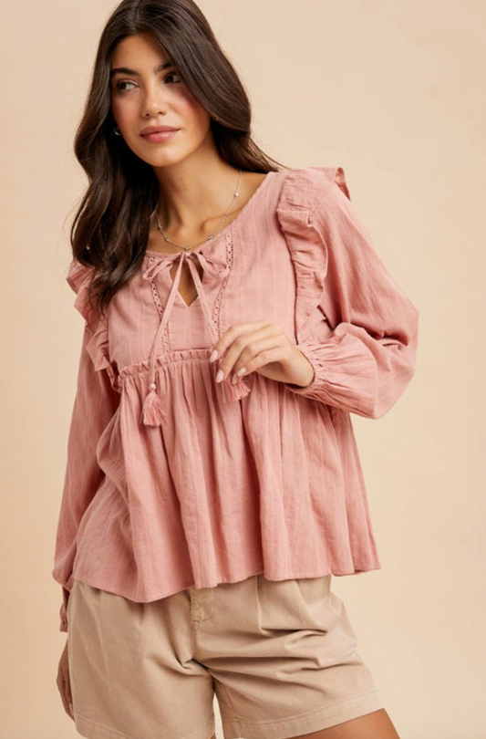 Rose Ruffle Blouse