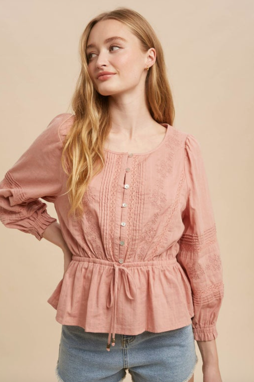 Rose Embroidered Blouse