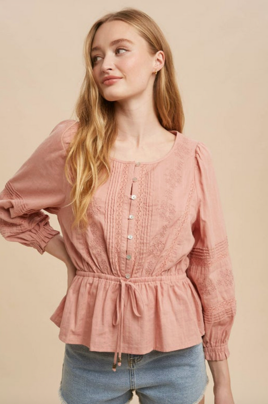 Rose Embroidered Blouse
