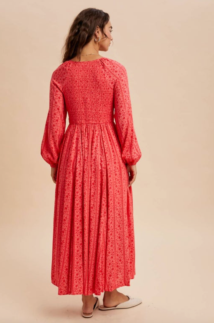 Fuscia Floral Maxi