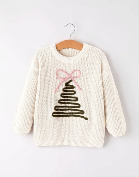 Winter Bow Tree Pullover