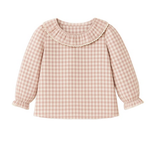 Ruffle Gingham Shirt