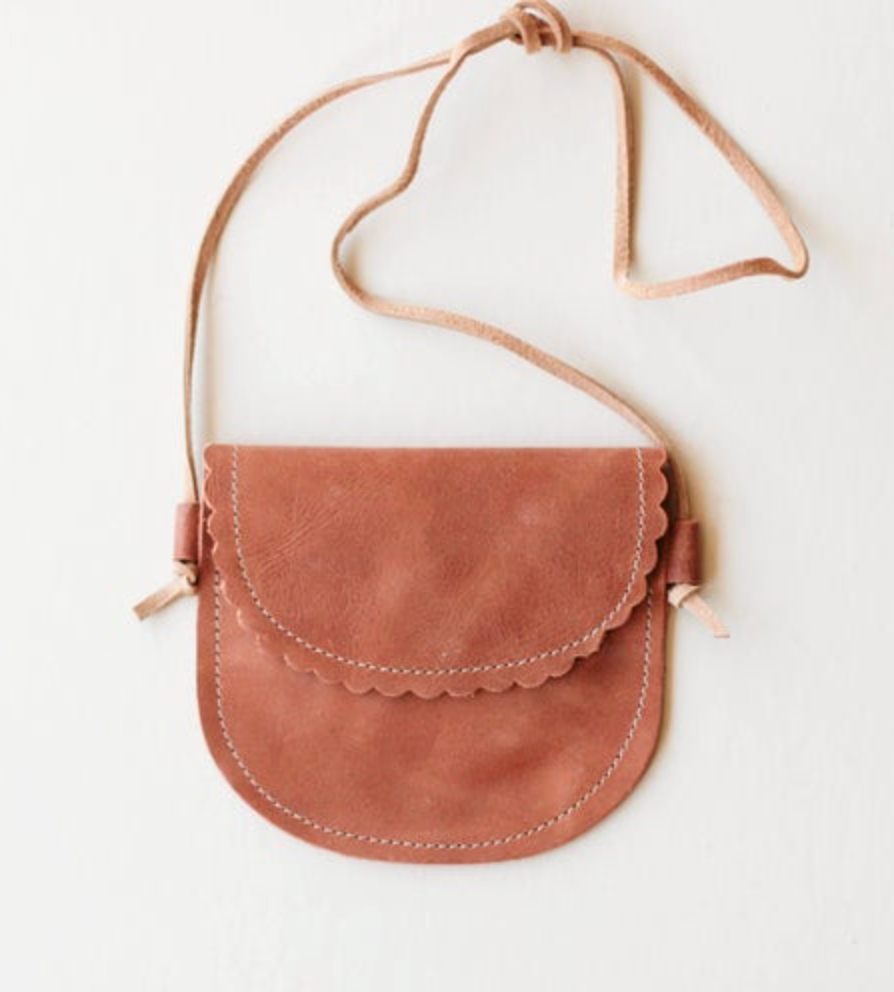 Scalloped Leather Purse