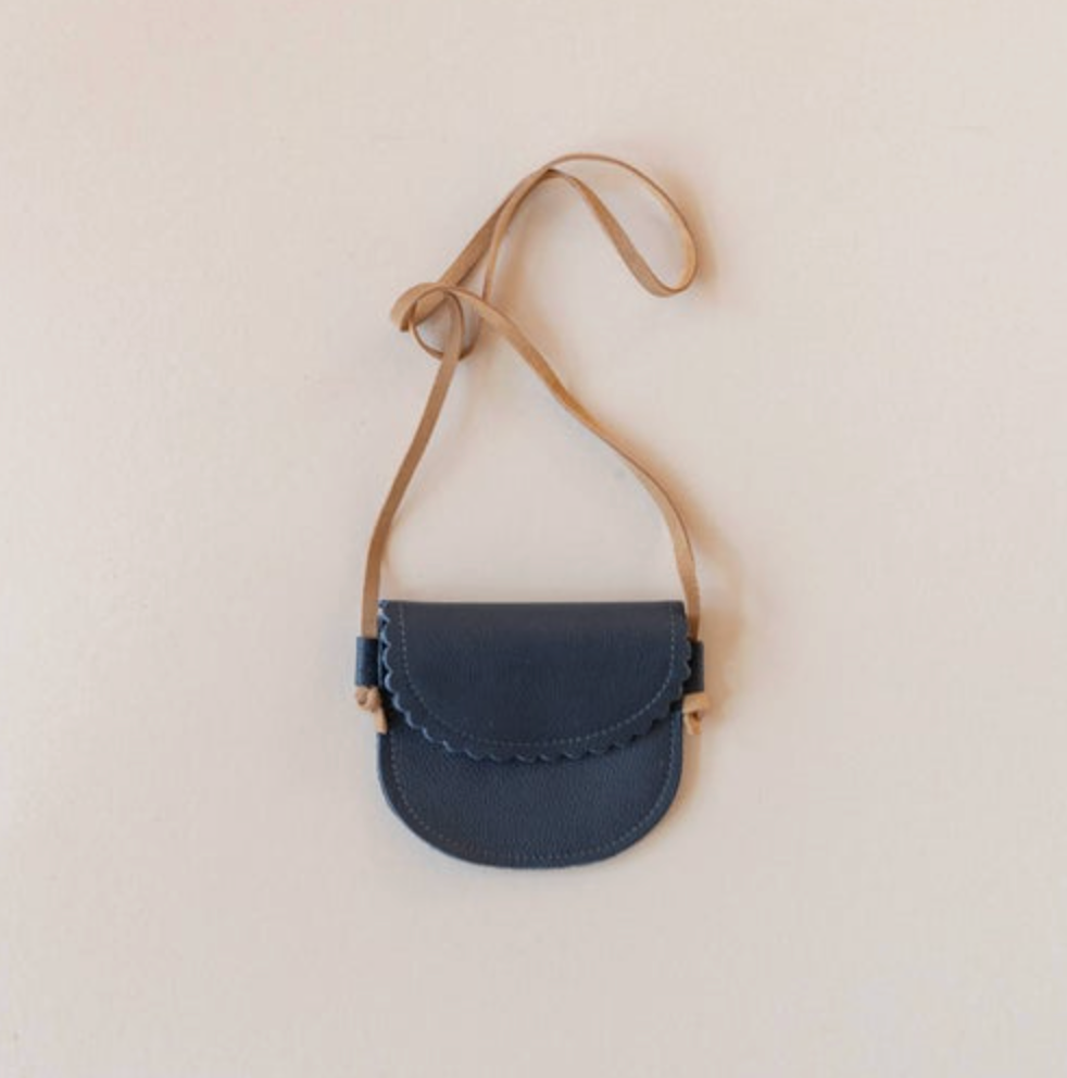 Scalloped Leather Purse