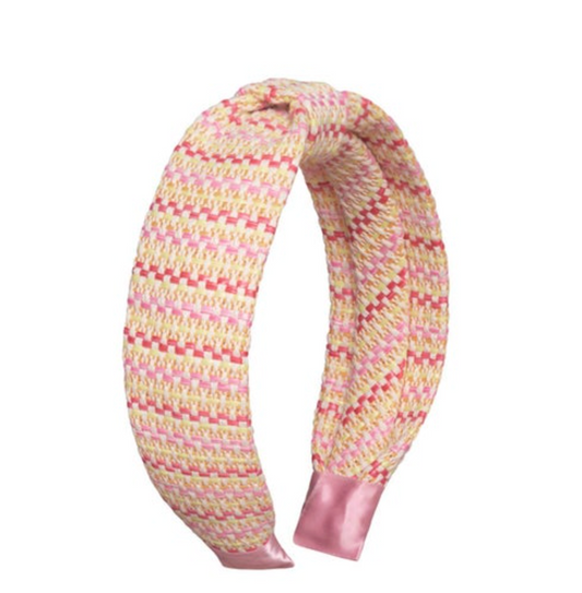 Raffia Pink Stripe Headband