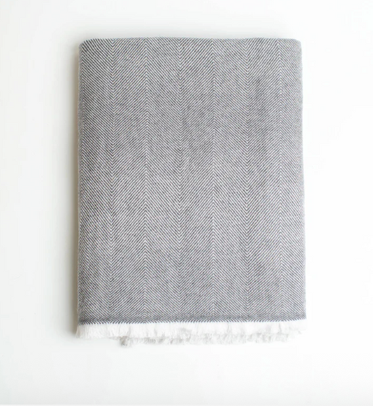 Fringe Bottom Cashmere Blanket