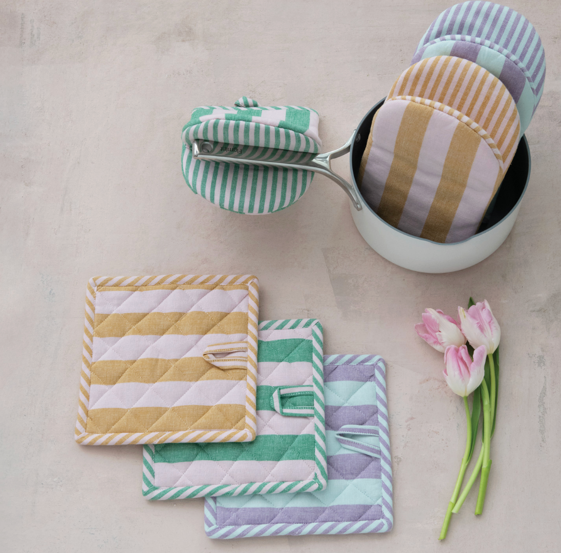8" Square Striped Pot Holder