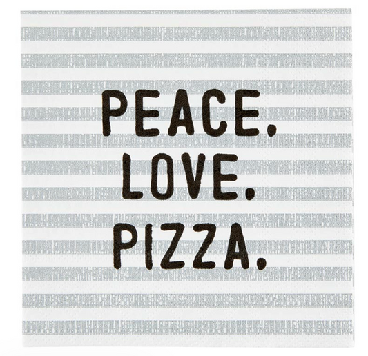Peace Love Pizza Cocktail Napkins