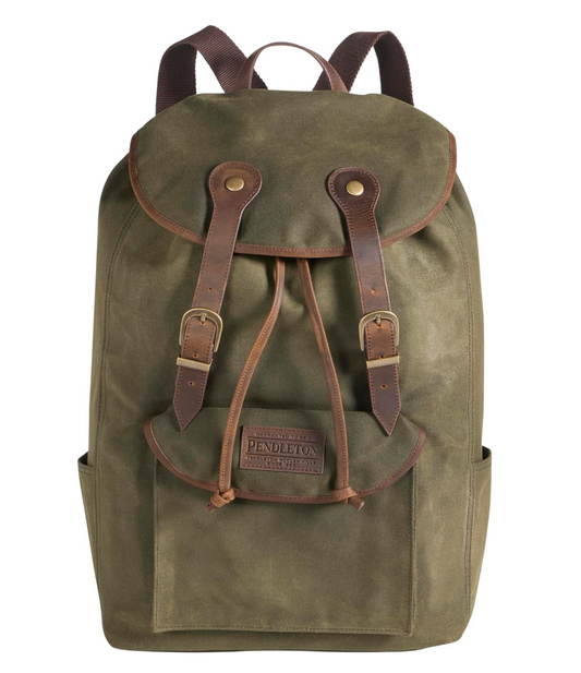 Canvas Backpack with Leather Trim