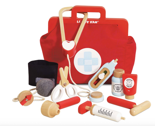 Wooden Doctor's Medical Kit