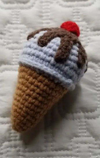 Handmade Crochet Dessert Rattle Toy