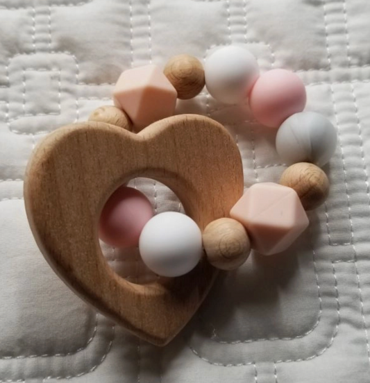 Silicone and Wooden Baby Ring