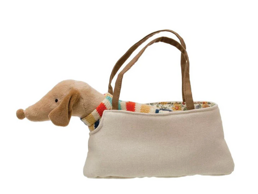 Cotton Brown Removable Dachshund in Carrier