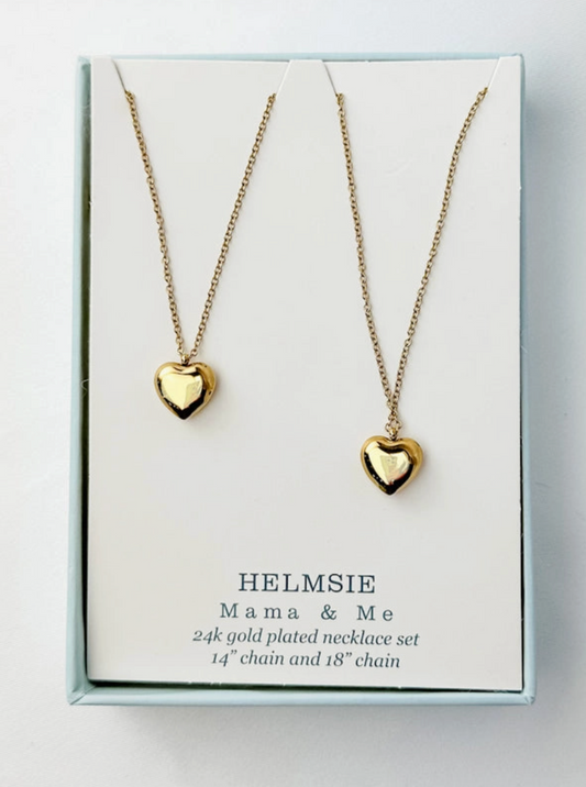 Mama & Me Heart Necklace Set