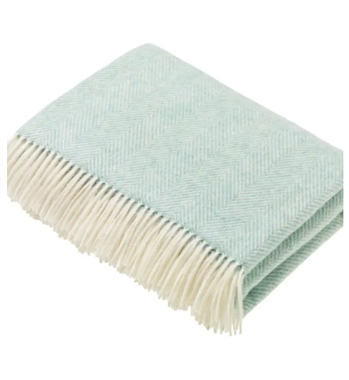 Herringbone - Merino Lambswool Throw Blanket - Made in England