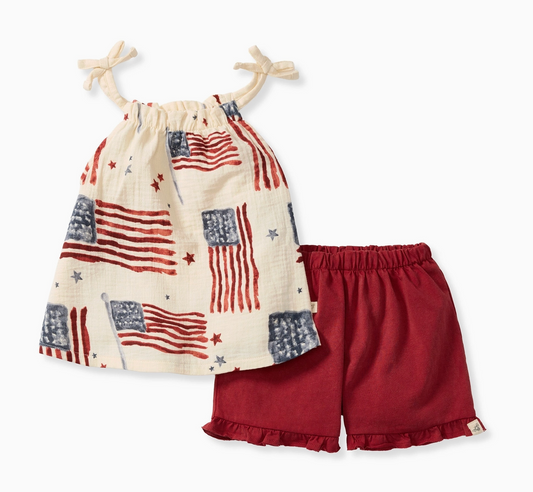 American Flag Girl Tank + Short Set