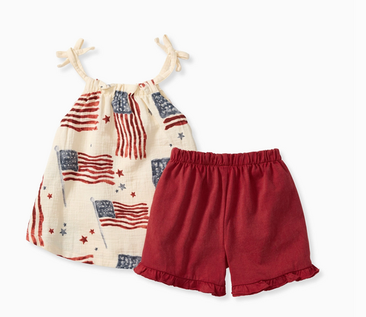 American Flag Girl Tank + Short Set