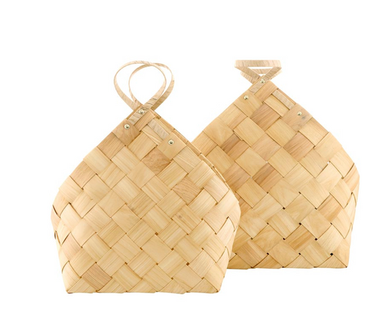 Nested Wood Fiber Baskets - Natural