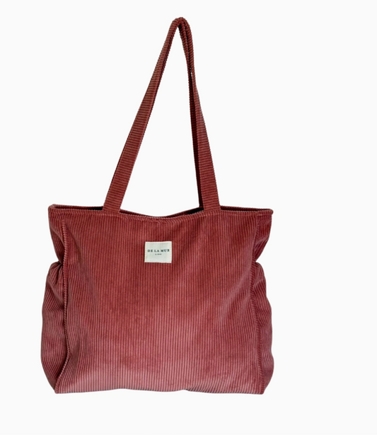 Coral Zippered Tote Bag