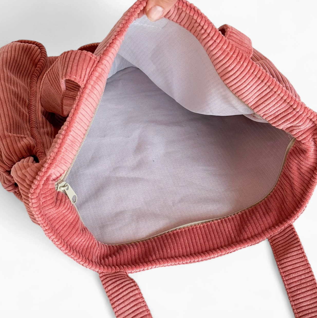 Coral Zippered Tote Bag
