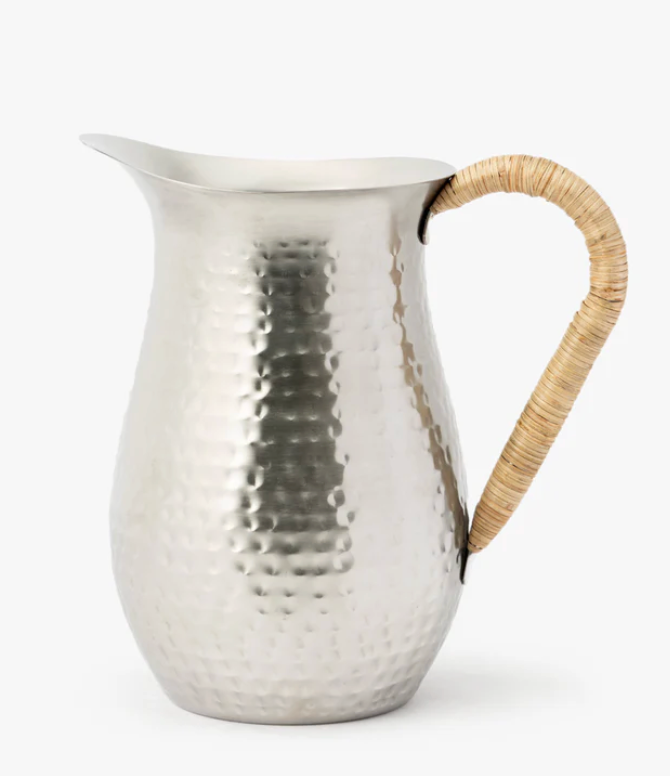 Stainless Steel Pitcher with Rattan Handle