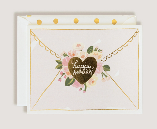 Pink Heart Anni Card