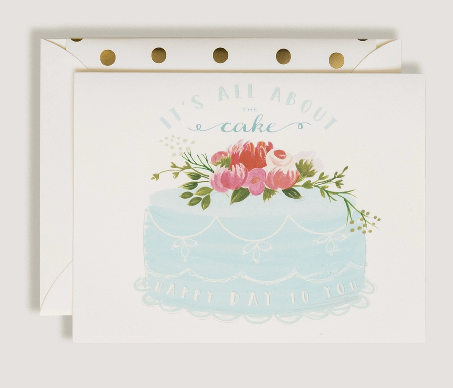 Blue Cake Bday Card