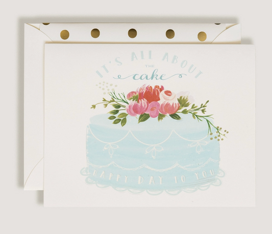 Blue Cake Bday Card