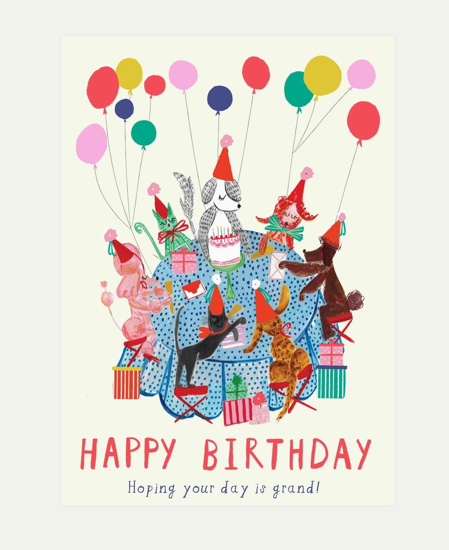Animal Table Bday Card