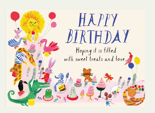 Happy Bday Animal Table Card