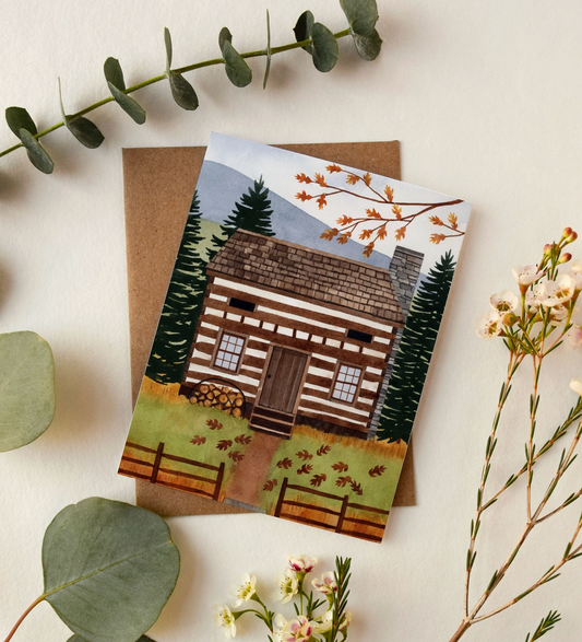 Striped Cottage Card