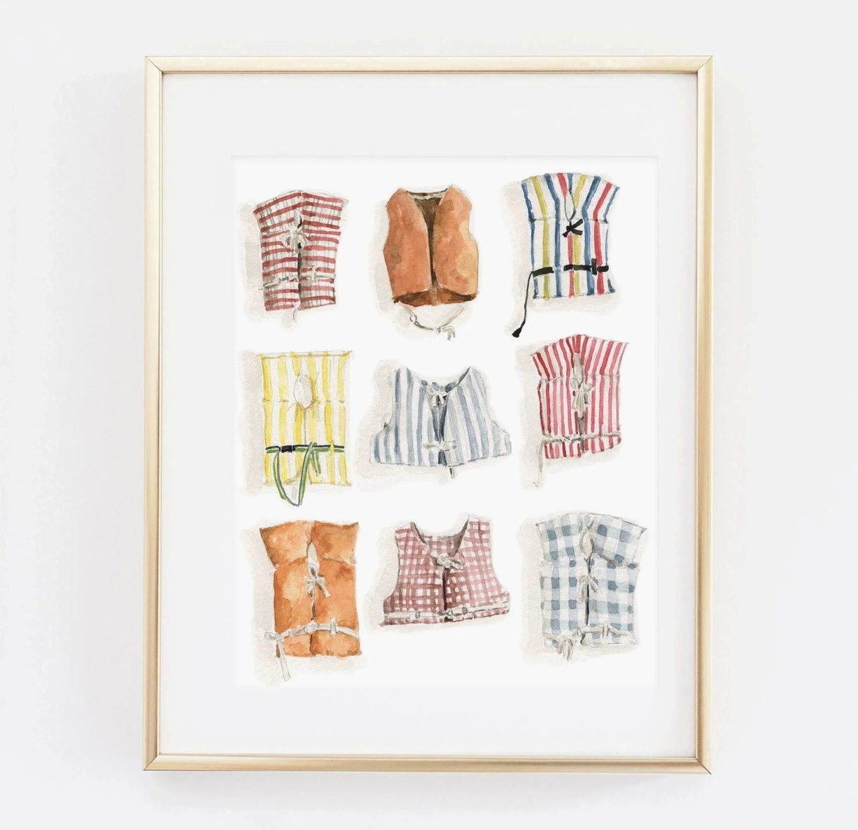 Boat Coats Collection Watercolor Wall Art Print
