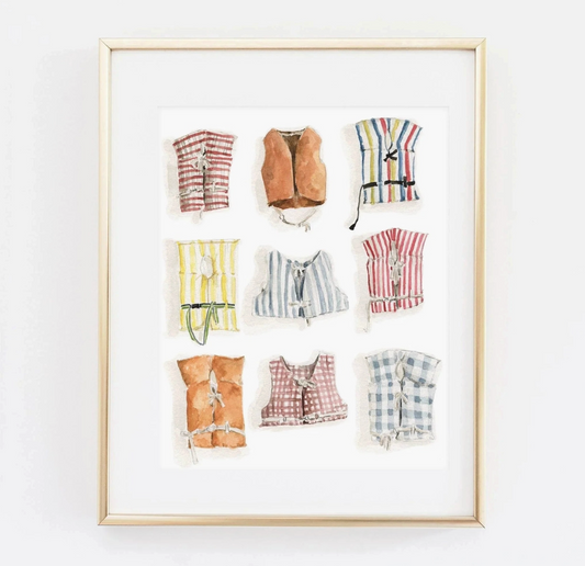 Boat Coats Collection Watercolor Wall Art Print