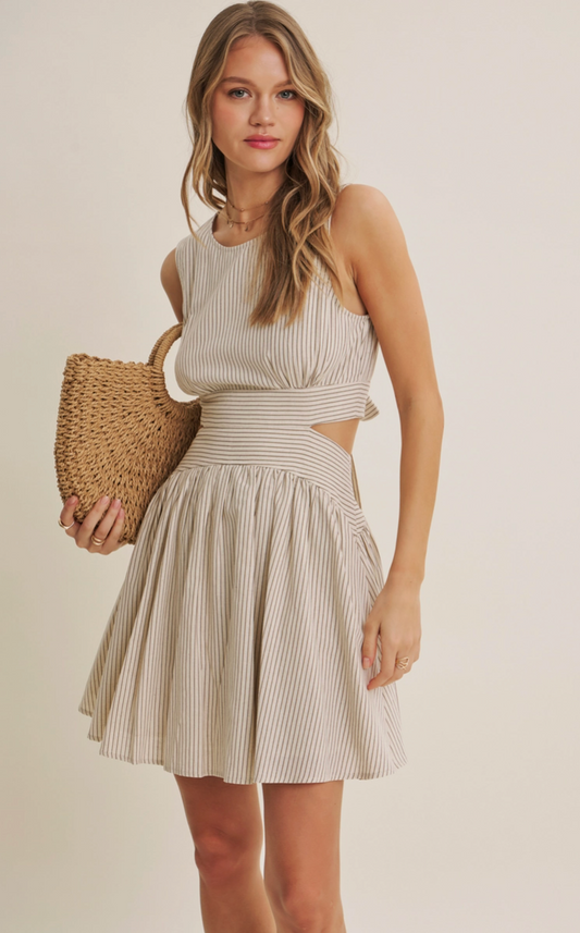 Seaside Breeze Cut-Out Mini Dress
