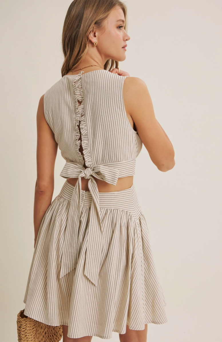 Seaside Breeze Cut-Out Mini Dress