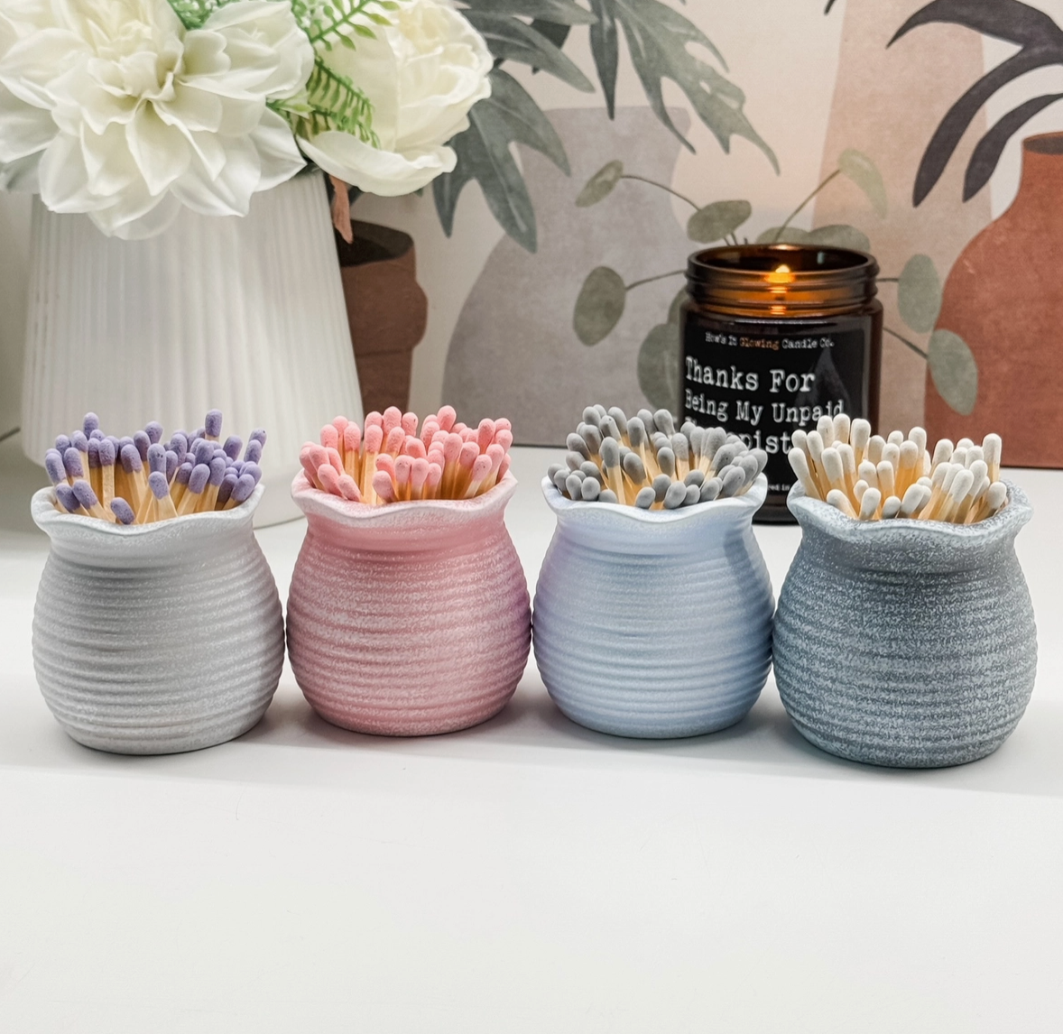Ceramic Match Holders & 3" Matches