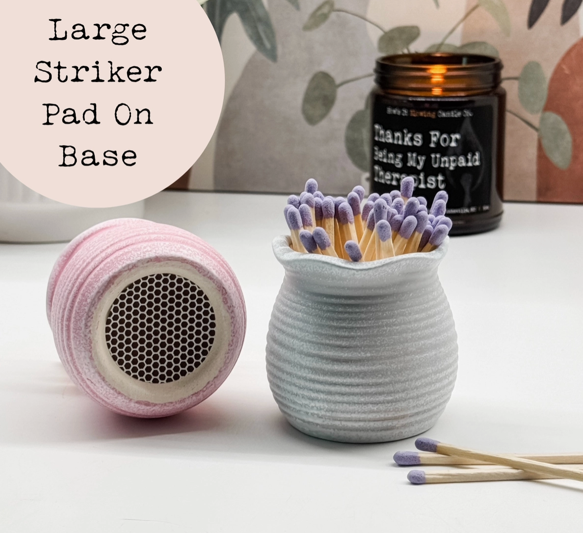 Ceramic Match Holders & 3" Matches