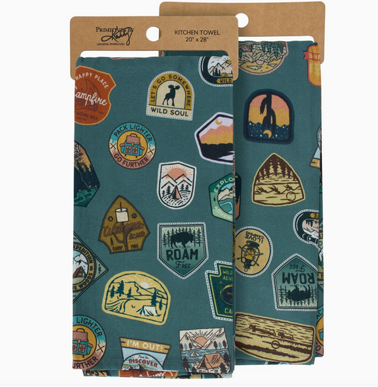 Camping Patches Kitchen Towel