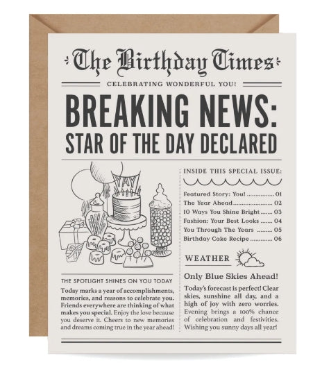 The Birthday Times Card