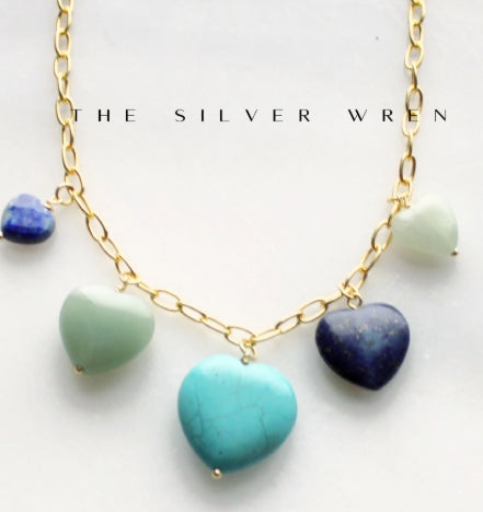The Silver Wren - Sierra Stone Heart Charm Necklace