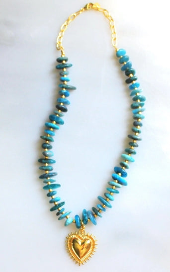 The Silver Wren - Grace Heart Beaded Necklace