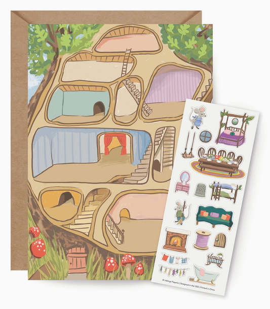 Sticker Sheet Mouse House Card