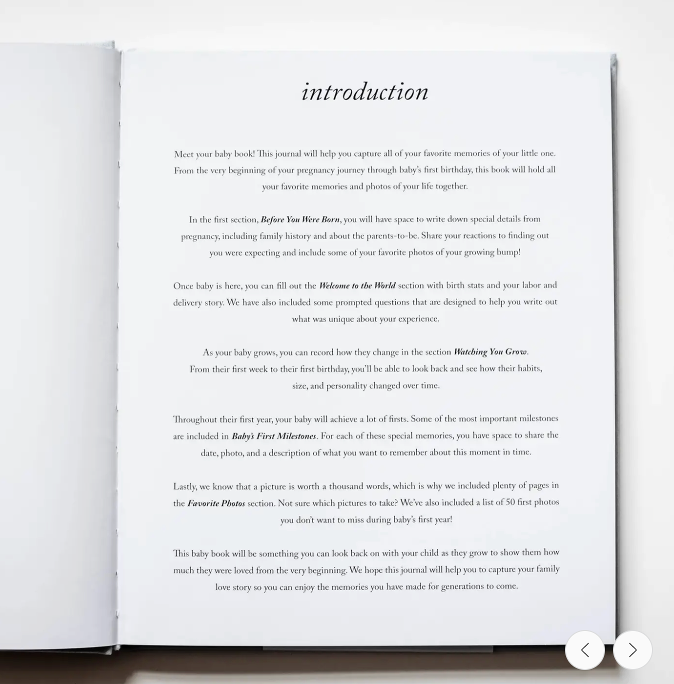 Baby's First Year Memory Book & Photo Album